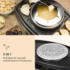 Klarstein Entrecote 2-in-1 Raclette Grill & Fondue Natural Stone 1100W 8 Persons -Outlet Klarstein Devices Store 14842193 3