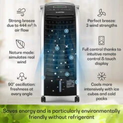 Klarstein Maxfresh Fan Air Cooler Humidifier 4-in-1 Function Oscillation 6L Water Tank 55W Timer Function 7 Klarstein Maxfresh Fan Air Cooler Humidifier 4-in-1 Function Oscillation 6L Water Tank 55W Timer Function -Outlet Klarstein Devices Store 14842368 3