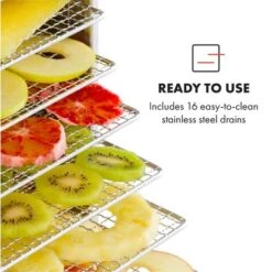 Klarstein Master Jerky 16 Dehydrator 1500W 40-90 ° C 15h-Timer Stainless Steel Silver -Outlet Klarstein Devices Store 19161659 3