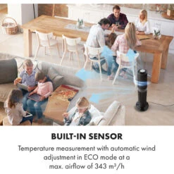 Klarstein Twister Tower Fan 45W Oscillation 343 M³ / H Max. 3 Modes Black -Outlet Klarstein Devices Store 19161970 2