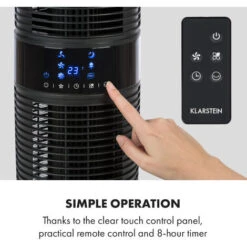 Klarstein Twister Tower Fan 45W Oscillation 343 M³ / H Max. 3 Modes Black -Outlet Klarstein Devices Store 19161970 3