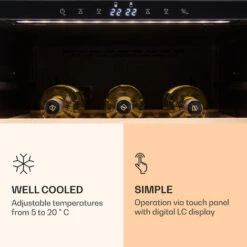 Klarstein Reserva 166 Duo Wine Refrigerator 166 Bottles 379 Litres 2 Zones Touch -Outlet Klarstein Devices Store 22969148 4