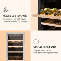 Klarstein Reserva 166 Duo Wine Refrigerator 166 Bottles 379 Litres 2 Zones Touch -Outlet Klarstein Devices Store 22969148 5