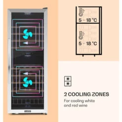 Klarstein Vinamour 54 Duo Wine Refrigerator 2 Zones 148 Litres 54 Bottles Touch Display -Outlet Klarstein Devices Store 22969197 3