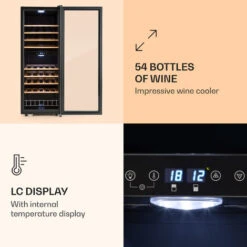 Klarstein Vinamour 54 Duo Wine Refrigerator 2 Zones 148 Litres 54 Bottles Touch Display -Outlet Klarstein Devices Store 22969197 4