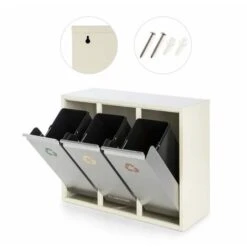 Klarstein Ordnungshüter 3 Rubbish Bins Waste Separator 45L (3 X 15 L) Creme Beige -Outlet Klarstein Devices Store 22969239 4