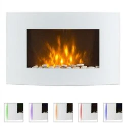 Klarstein Lausanne Electric Fireplace 1000 Or 2000 Watts 7 Different Background Colours Of Glass -Outlet Klarstein Devices Store 22969350 3