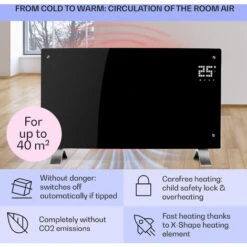 Klarstein Bornholm Curved Convection Heater Thermostat Timer 2000W -Outlet Klarstein Devices Store 22969391 4