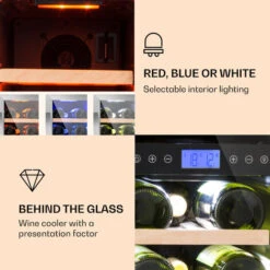 Klarstein Vinovilla 17 Built-In Duo Two-Zone Wine Fridge 53l 17 Bottles 3-Colour Glass Door -Outlet Klarstein Devices Store 22969412 3