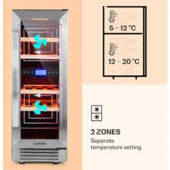 Klarstein Vinovilla 17 Built-In Duo Two-Zone Wine Fridge 53l 17 Bottles 3-Colour Glass Door -Outlet Klarstein Devices Store 22969412 4