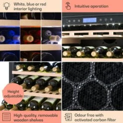 Klarstein Vinovilla Grande 165 Built-in Uno Wine Fridge 425l 165Fl. 3-colour Glass Door -Outlet Klarstein Devices Store 22969415 5