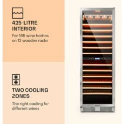 Klarstein Vinovilla Grande 165 Built-in Duo Wine Fridge 425l 165 Bottles 3-colour Glass Door -Outlet Klarstein Devices Store 22969417 3