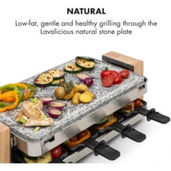 Klarstein Prime Rib Raclette Grill 8 Pers. 1500 W Natural Stone Plate Stainless Steel Wooden Feet -Outlet Klarstein Devices Store 22969674 3