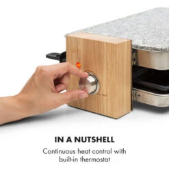 Klarstein Prime Rib Raclette Grill 8 Pers. 1500 W Natural Stone Plate Stainless Steel Wooden Feet -Outlet Klarstein Devices Store 22969674 5