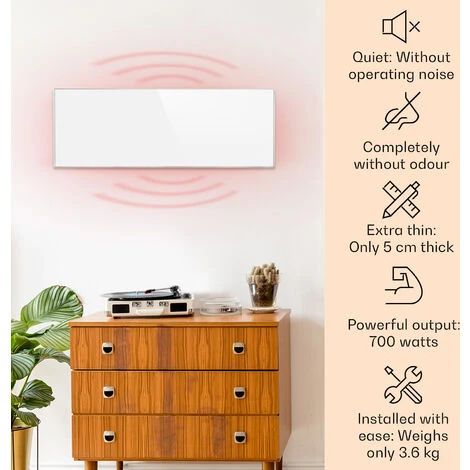 Klarstein Wonderwall Smart Infrared Heating 100x30cm App Control 300W Weekly Timer IP24 2 Klarstein Wonderwall Smart Infrared Heating 100x30cm App Control 300W Weekly Timer IP24 - Image 2