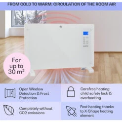 Klarstein Norderney Convection Heater Thermostat Timer 2000W 30m² White -Outlet Klarstein Devices Store 22969695 4