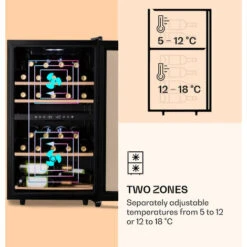 Klarstein Barossa 34 Duo Wine Refrigerator 34 Bottles 80 Litres 2 Zones Touch Control -Outlet Klarstein Devices Store 22969761 4