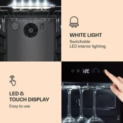 Klarstein Bellevin 62 Wine Cooler 56 Bottles 5-20 ° C Energy Class A Black -Outlet Klarstein Devices Store 22969765 3