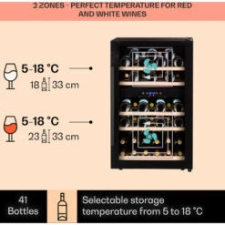Klarstein Barossa 40 Duo Wine Fridge 2 Zones 41 Bottles Glass Door Touch LED -Outlet Klarstein Devices Store 22969766 3
