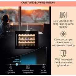 Klarstein Vinsider 24 Built-In Uno Onyx Edition Built-In Wine Fridge 24 Bottles 57 L -Outlet Klarstein Devices Store 22969792 4