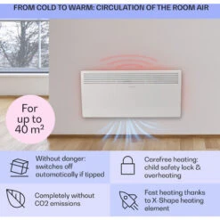 Klarstein Hot Spot Slimcurve Heater 80x40cm 40m² 2000W 5-40 ° C LED IP24 White -Outlet Klarstein Devices Store 22969830 4