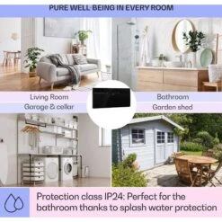 Klarstein Hot Spot Slimcurve Heater 80x40cm 40m² 2000W 5-40 ° C LED IP24 Black -Outlet Klarstein Devices Store 22969832 5