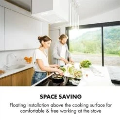 Klarstein Kronleuchter L Island Exhaust Hood 60cm Exhaust Air: 590m³ / H LED Touch White -Outlet Klarstein Devices Store 22969886 5