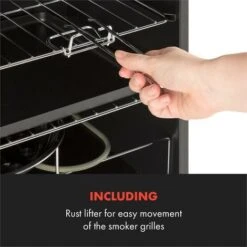 Klarstein Flintstone Steel Smoker 1600 W Built-in Thermometer Stainless Steel -Outlet Klarstein Devices Store 22970031 5