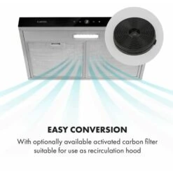 Klarstein Contempo Neo Substructure Cooker Extractor Hood 60cm 175m³ / H LED Stainless Steel Acrylic -Outlet Klarstein Devices Store 22970175 3