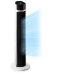 Klarstein IceTower Stand Fan 36 Watts Timer 3 Modes Remote Control White