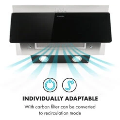 Klarstein Alessia Cooker Extractor Hood Head Free Hood 350 M³ / H Push Control Black -Outlet Klarstein Devices Store 22970374 4