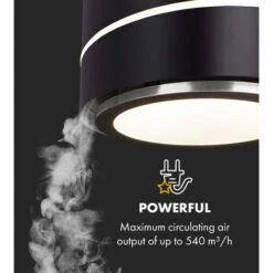 Klarstein Tron Ambience Island Cooker Extractor Hood Ø38cm Recirculation 540m³ / H LED Black -Outlet Klarstein Devices Store 22970601 3