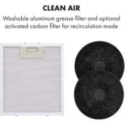 Klarstein Tron Ambience Island Cooker Extractor Hood Ø38cm Recirculation 540m³ / H LED Black -Outlet Klarstein Devices Store 22970601 5