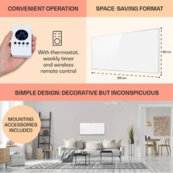 Klarstein Wonderwall Air 72 Infrared Heater 120x60cm 720W Wall Installation Remote Control -Outlet Klarstein Devices Store 22970613 5