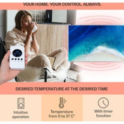 Klarstein Wonderwall Air Art Beach Infrared Heater 101x60cm 600W Wall Installation Remote Control -Outlet Klarstein Devices Store 22970625 3