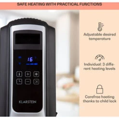 Klarstein Thermaxx Noir Oil Radiator 2500W 10-30 ° C Timer Remote Control Black -Outlet Klarstein Devices Store 22970638 4