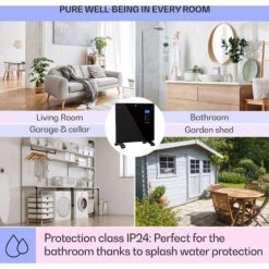 Klarstein Norderney Convection Heater Thermostat Timer 1000W 20m² Black -Outlet Klarstein Devices Store 23507090 5