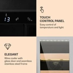 Klarstein Vinovilla Smart Wine Fridge 50l / 20 Bottles Glass Door Stainless Steel -Outlet Klarstein Devices Store 33502956 3