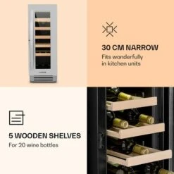 Klarstein Vinovilla Smart Wine Fridge 50l / 20 Bottles Glass Door Stainless Steel -Outlet Klarstein Devices Store 33502956 4