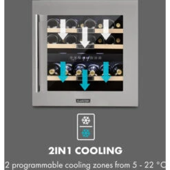 Klarstein Vinsider 36 Wine Fridge 2 Cooling Zones 5-22°C 85l Stainless Steel -Outlet Klarstein Devices Store 33502999 3