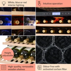 Klarstein Vinovilla Grande 162 Built-in Duo Onyx Edition Wine Fridge 425 Litres 162 Bottles -Outlet Klarstein Devices Store 33503020 5