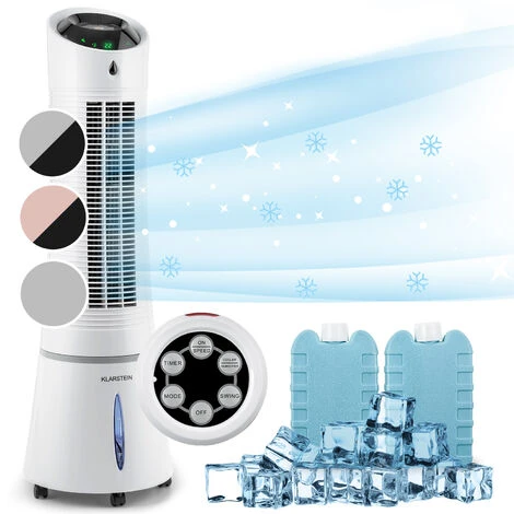 Klarstein Skyscraper Ice 4-in-1 Air Cooler Fan 210 M³/h 30 W Oscillation Mobile Remote Control 1 Klarstein Skyscraper Ice 4-in-1 Air Cooler Fan 210 M³/h 30 W Oscillation Mobile Remote Control