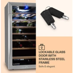 Klarstein Vinamour 26 Uno Wine Refrigerator 26 Bottles 88 Litres Stainless Steel LED -Outlet Klarstein Devices Store 33503294 4