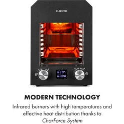 Klarstein Hannibal High-Temperature Grill Indoor 2,200W 850 ° C Stainless Steel Black -Outlet Klarstein Devices Store 33503366 3
