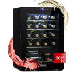 Klarstein Shiraz 20 Uno Wine Refrigerator 53 Litres 20 Bottles Touch Control Panel 5-18°C