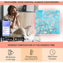 Klarstein Wonderwall Air Art Smart Infrared Heater 60x60cm 350W Almond Blossoms -Outlet Klarstein Devices Store 33503503 3