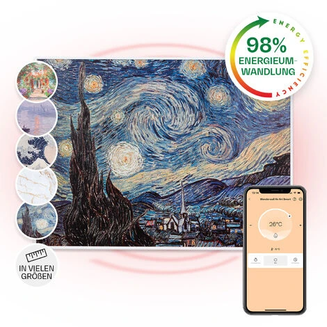 Klarstein Wonderwall Air Art Smart Infrared Heater 80x60cm 500W Starry Night 1 Klarstein Wonderwall Air Art Smart Infrared Heater 80x60cm 500W Starry Night
