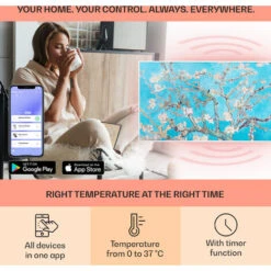 Klarstein Wonderwall Air Art Smart Infrared Heater 120x60cm 700W App Almond Blossom -Outlet Klarstein Devices Store 33503520 3