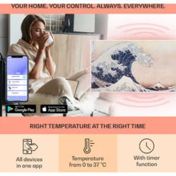 Klarstein Wonderwall Air Art Smart Infrared Heater 120x60cm 700W App Waves -Outlet Klarstein Devices Store 33503523 3