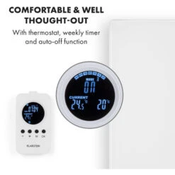 Klarstein Crystal Wall Infrared Heater 100x60cm 600W Weekly Timer IP54 White -Outlet Klarstein Devices Store 33503535 4